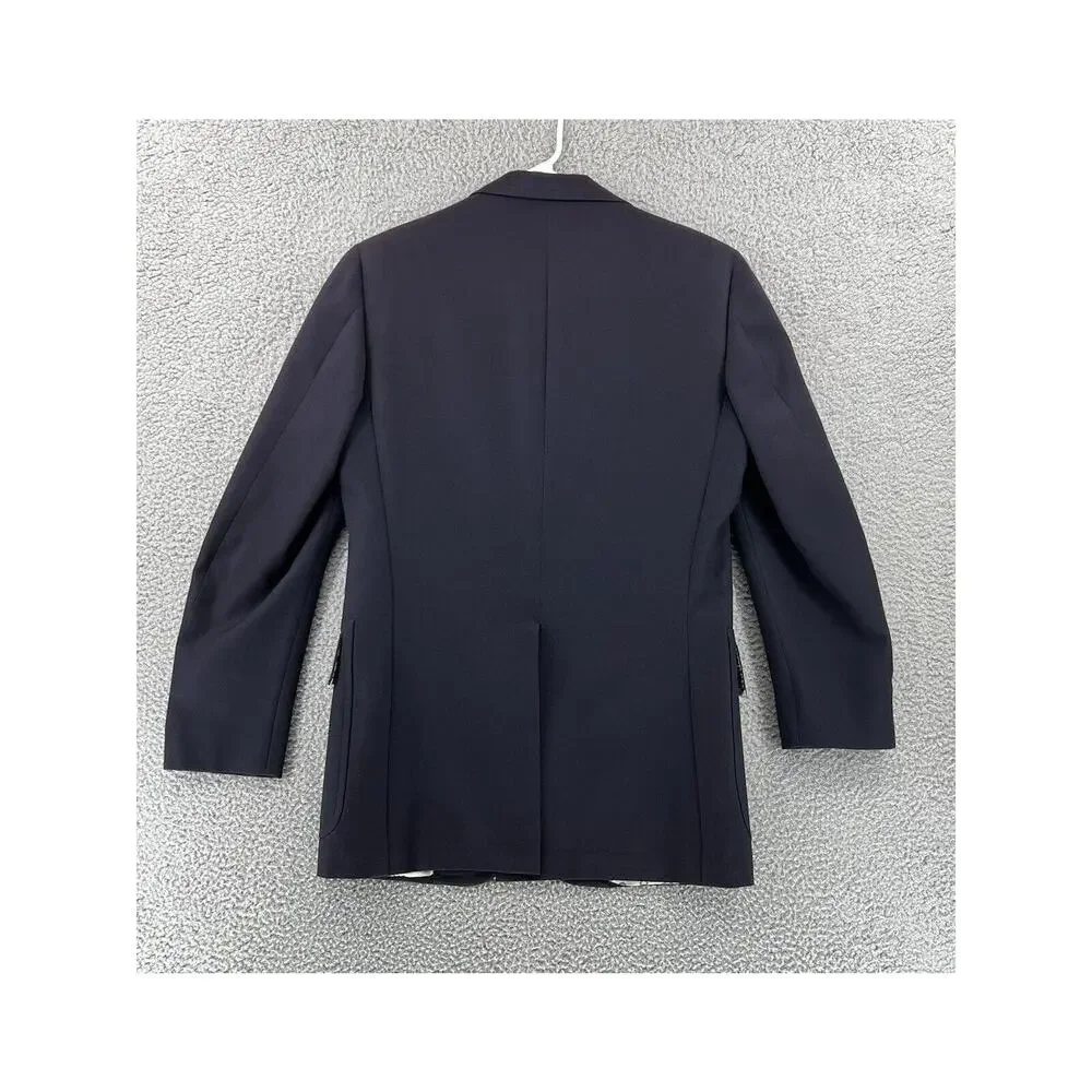 Hart Schaffner Marx Blazer 40R Jack Nicklaus Sports Coat Blue Knit Emblem‎ READ